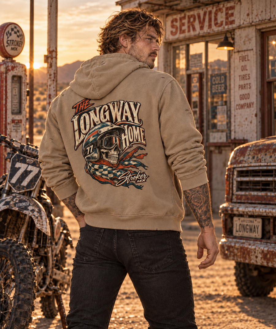 THE LONG WAY HOME | Sunfade Frayed Zip Hoodie
