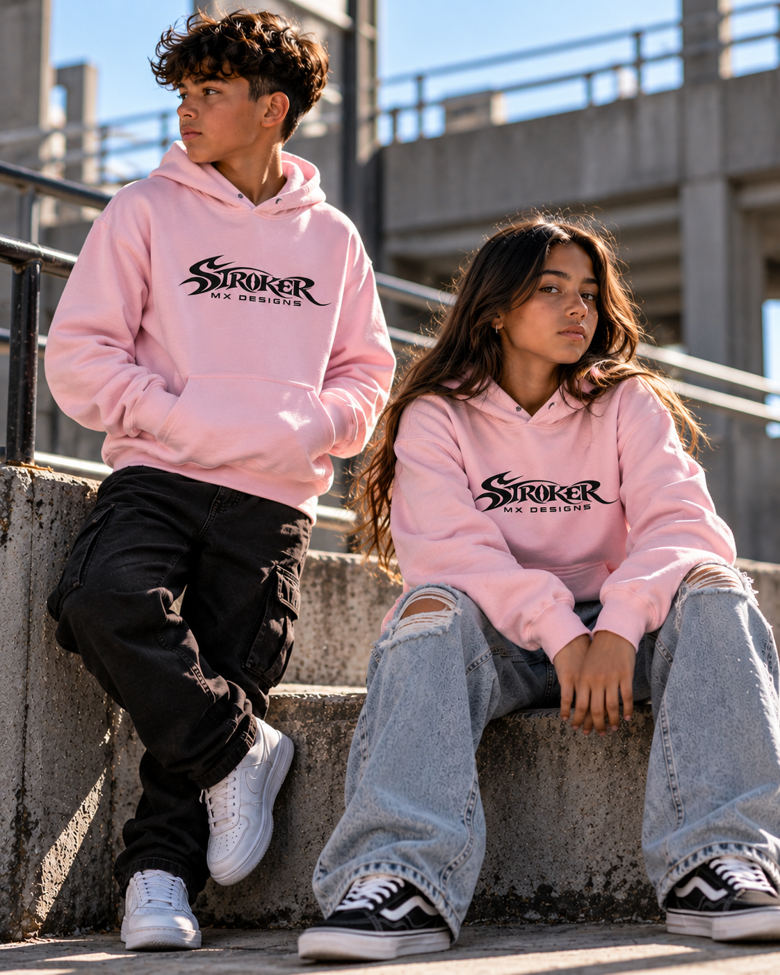 PINK STREET | Youth Heavy Blend Hoodie — Urban Pink Hoodie Duo