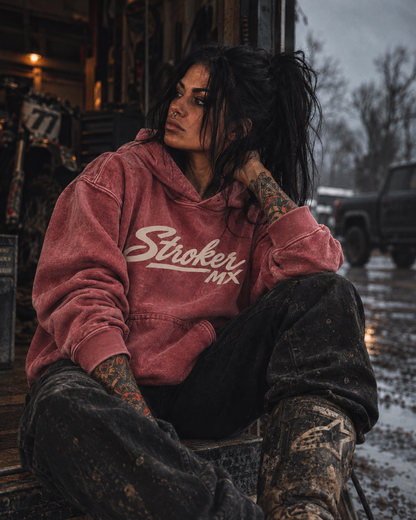 COLD FRONT | Women's Heavyweight Snow-Washed Hoodie — featured Stroker MX product photograph