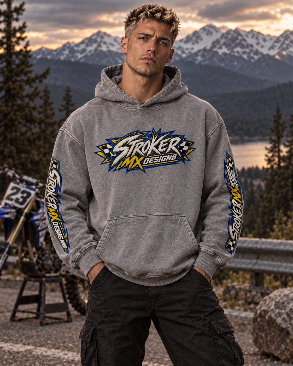 WIDE OPEN | Men's Snow-Washed Racing Hoodie