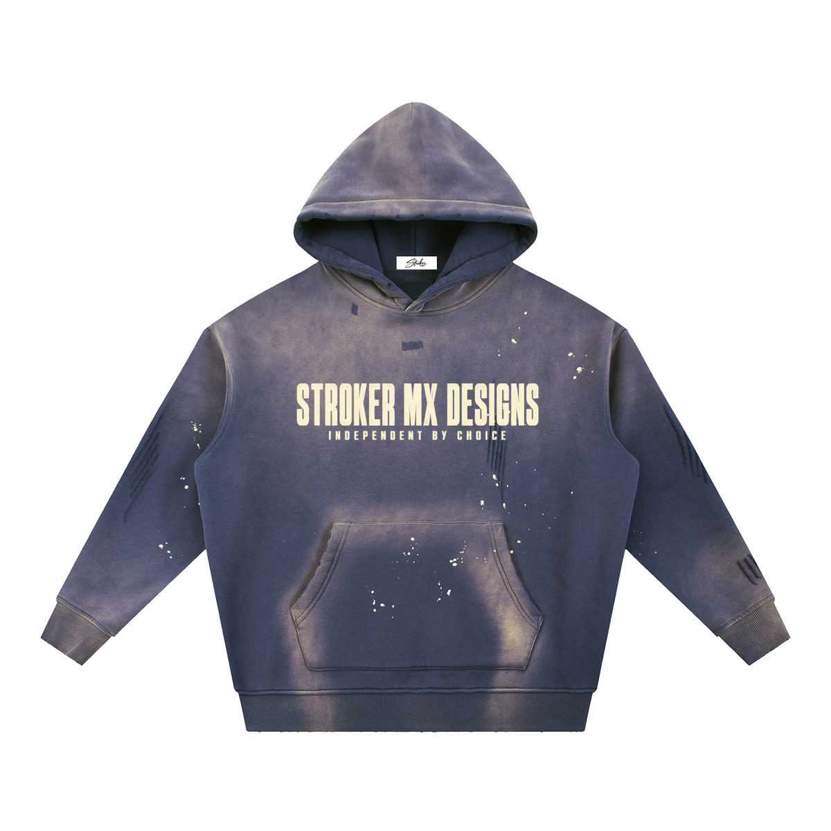 STROKER MX | Vintage Frayed Hoodie - Brown & Green