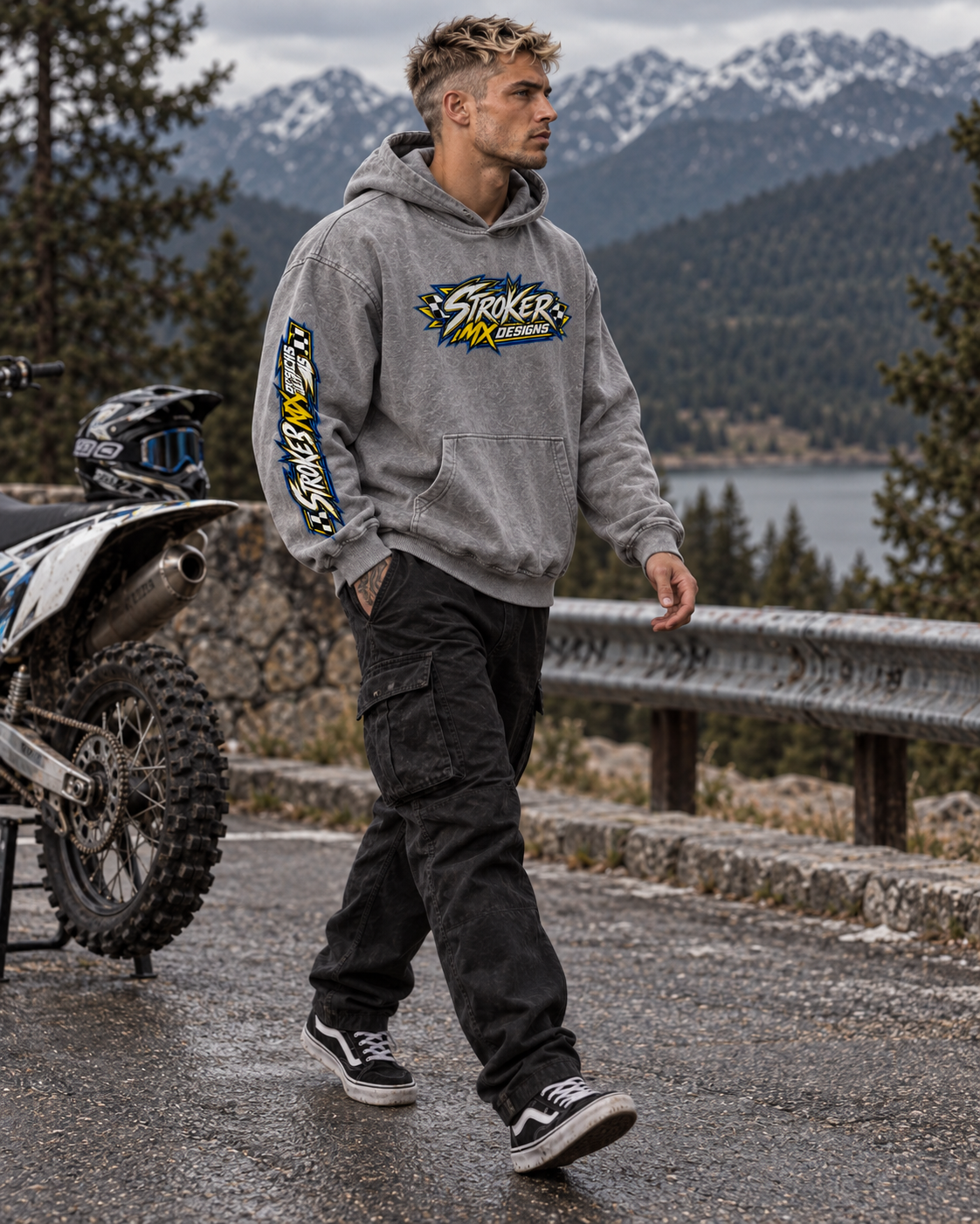 WIDE OPEN | Men's Snow-Washed Racing Hoodie