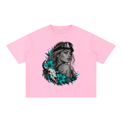 FADED FREQUENCY | Women's Mineral-Washed Boxy Tee