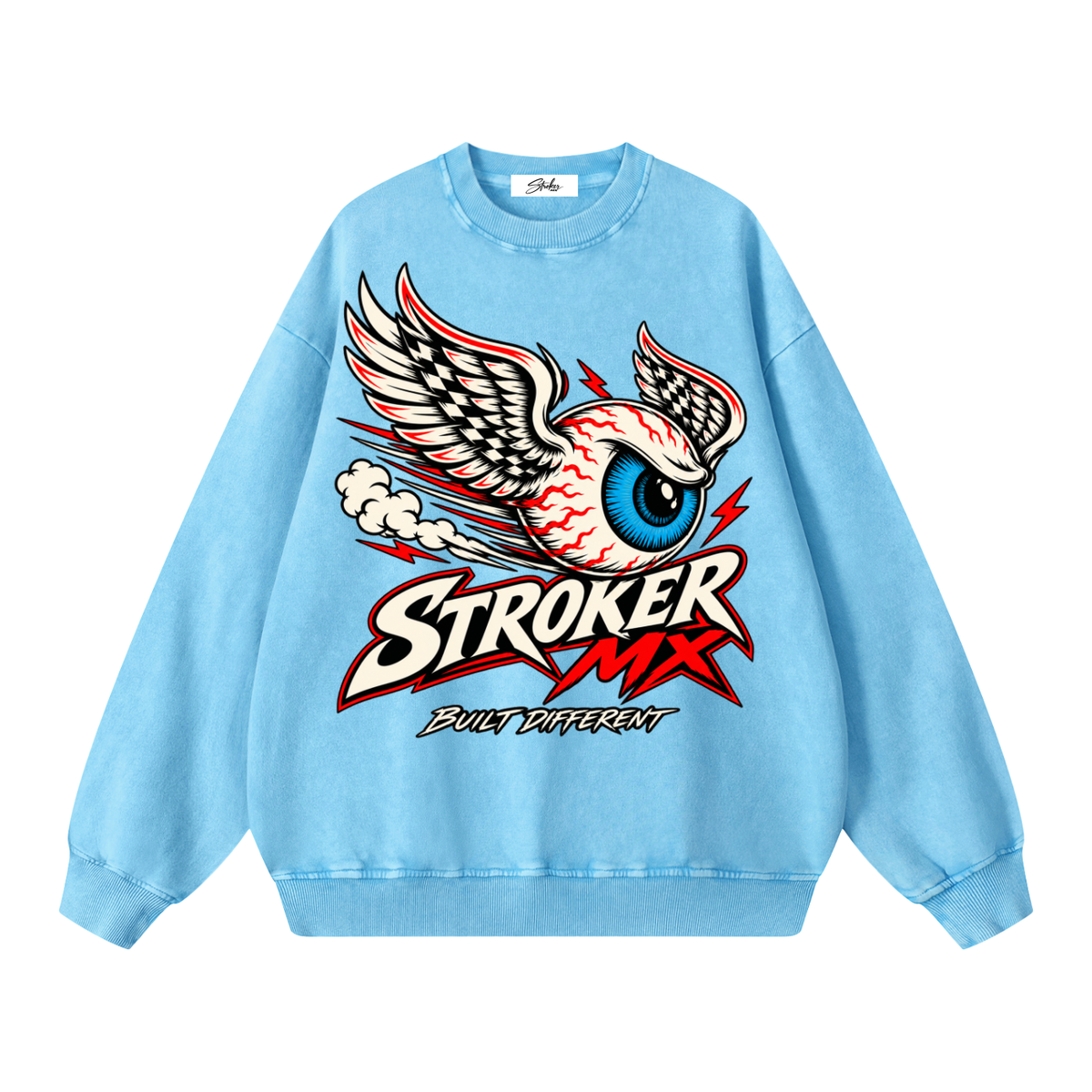 STROKER MX | Snow-Washed Crewneck - Light Tones