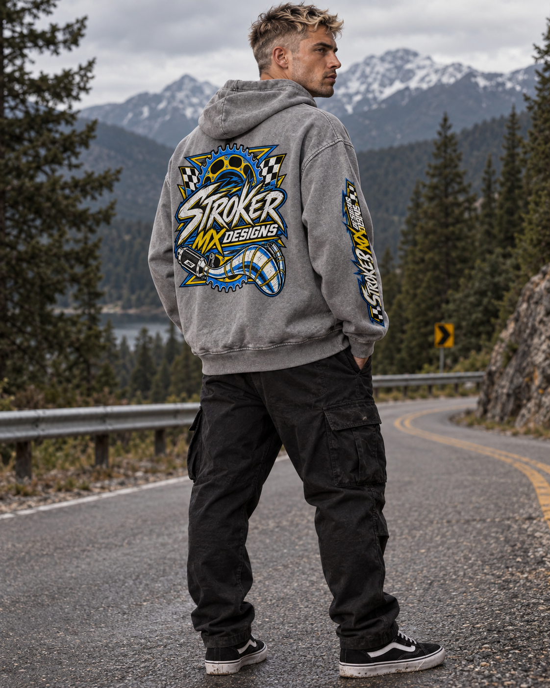 WIDE OPEN | Men's Snow-Washed Racing Hoodie