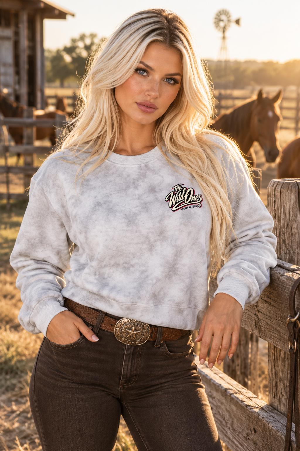 THE WILD ONES | Women's Dirty-Washed Boxy Crewneck