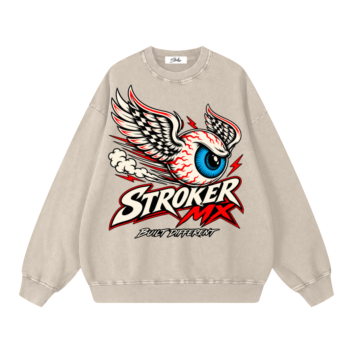 STROKER MX | Snow-Washed Crewneck - Light Tones