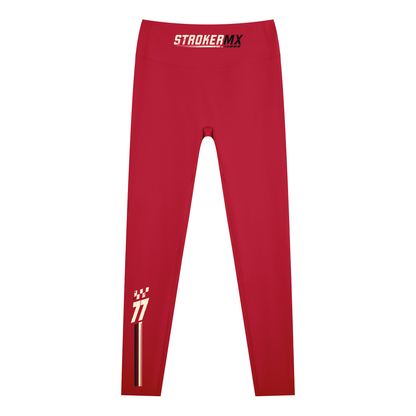 MOTO MISFITS 77 | Women's Wine-Red Racing Leggings
