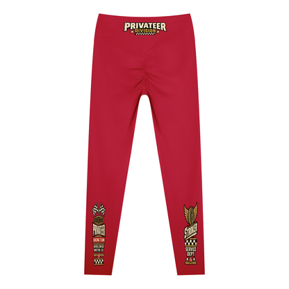 Product mockup showing Stroker MX High-Waisted Graphic Ankle Leggings – Wine Red