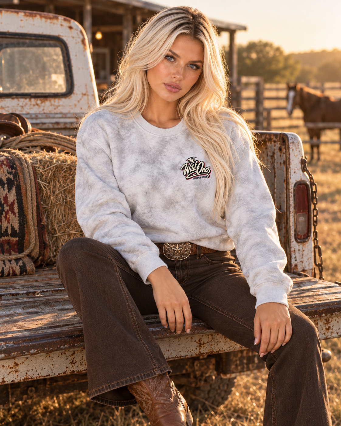 THE WILD ONES | Women's Dirty-Washed Boxy Crewneck