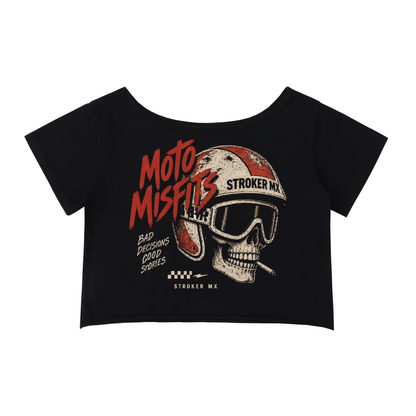 BAD DECISIONS, GOOD STORIES | Black Off-Shoulder Tee