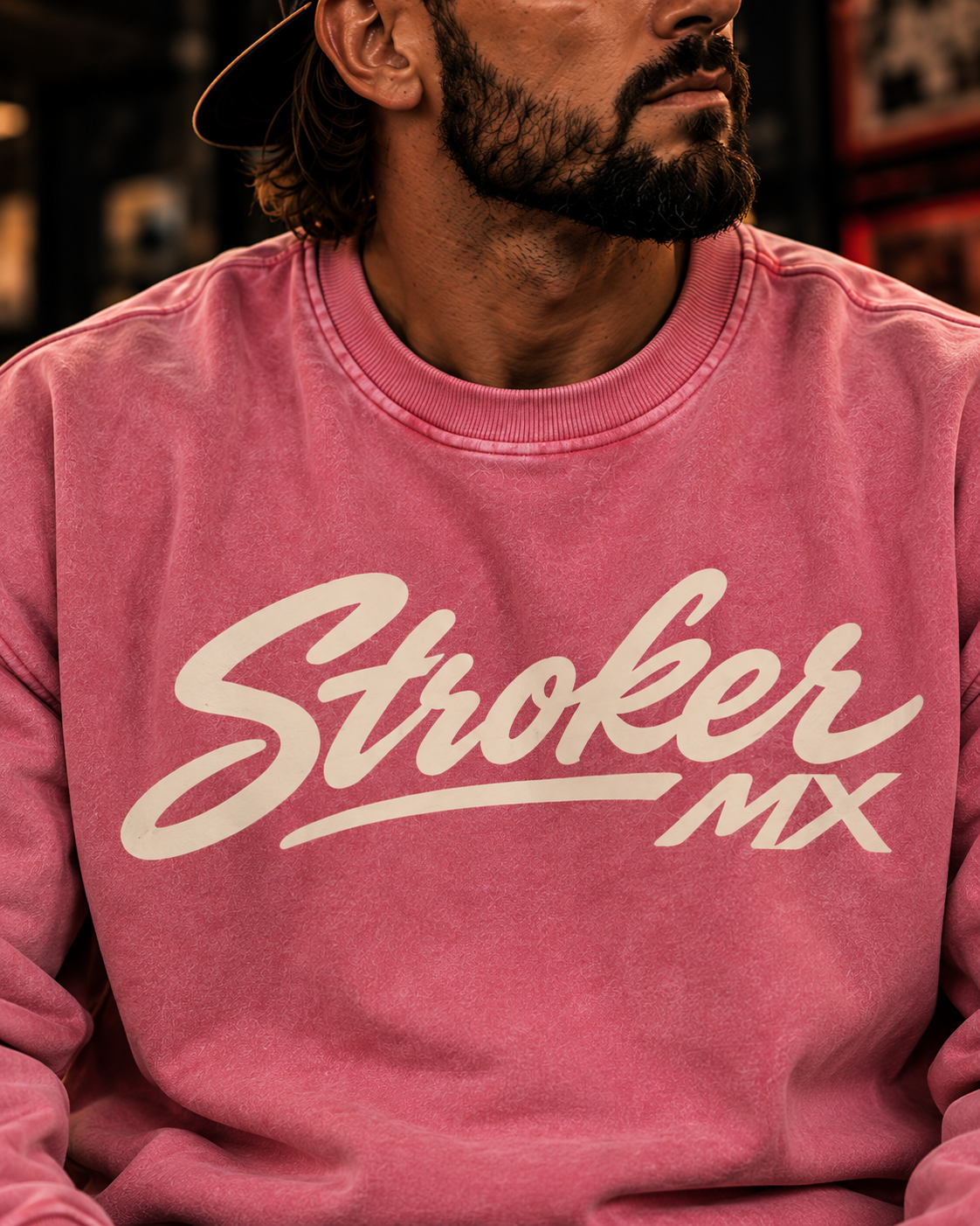 BACKROAD STATIC | Snow-Washed Oversized Crewneck — featured Stroker MX product photograph