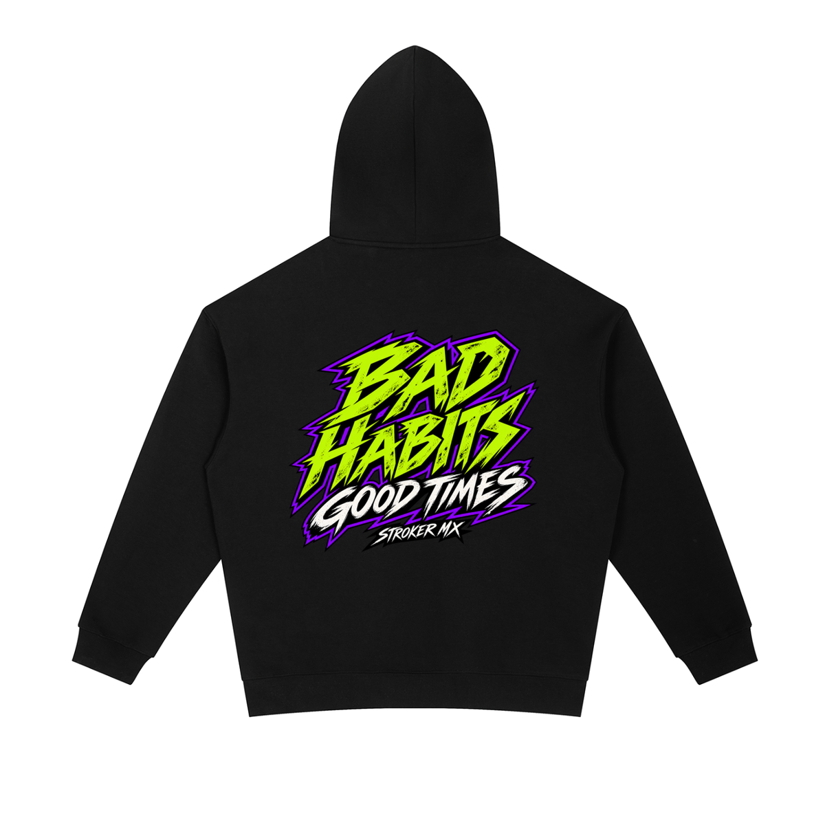 STROKER MX | Heavyweight Black Oversized Hoodie