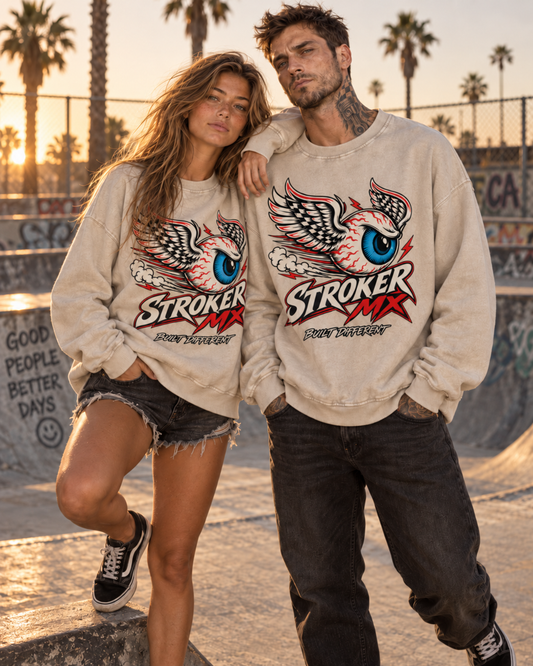 FLYING EYEBALL | Vintage Snow-Washed Crewneck