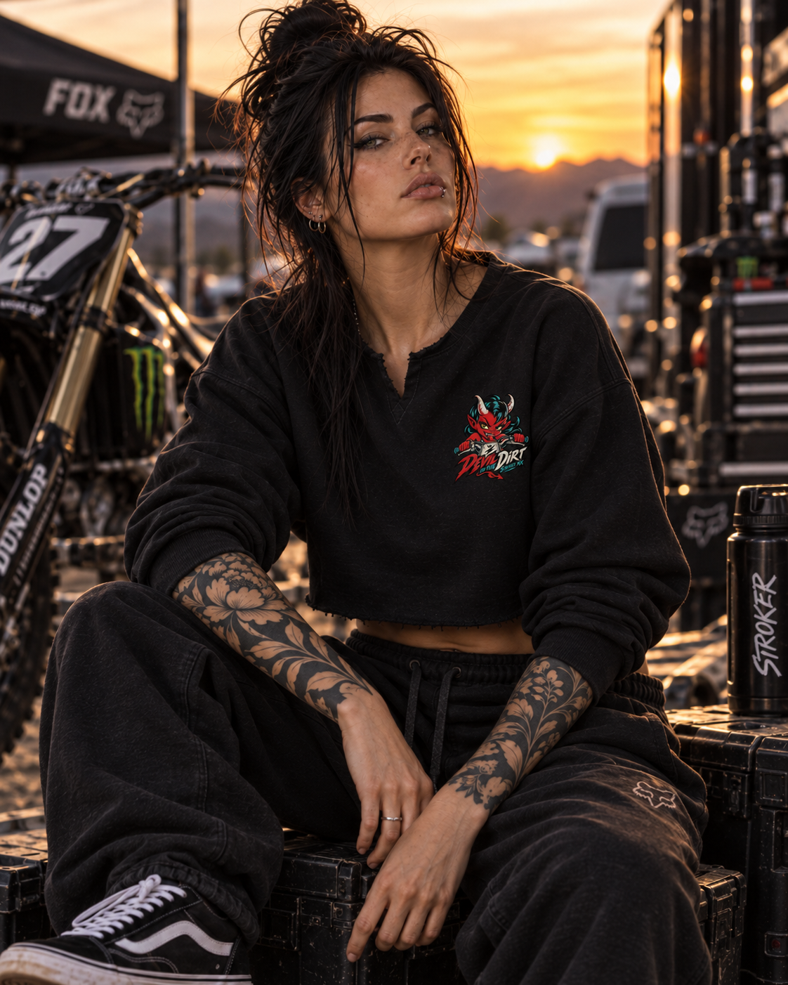 STROKER MX | Paneled Raw-Edge Boxy Crewneck