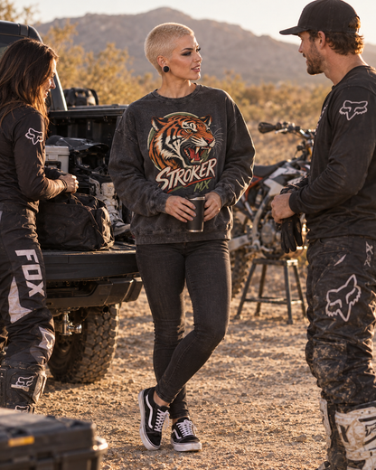 VINTAGE TIGER | Snow-Washed Statement Crewneck