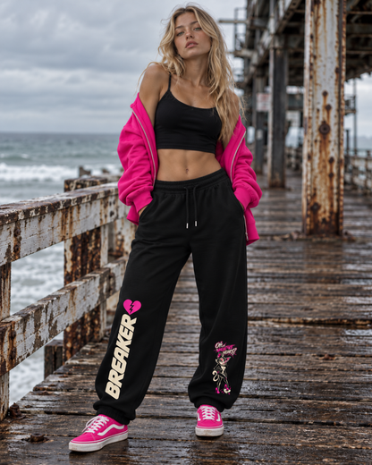 Stroker MX Moto Club Graphic Urban Sweatpants modeled in a women's lifestyle fashion photograph