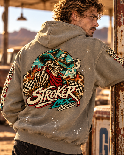 COWBOY SKULL | Vintage Frayed Fleece Hoodie
