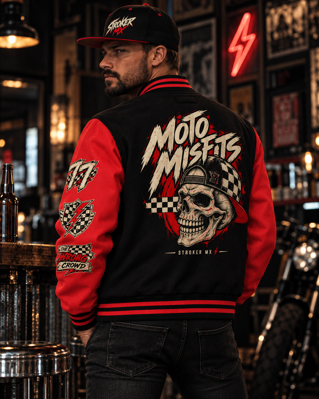 MOTO MISFITS — THE WRONG CROWD | Heavyweight Letterman Jacket