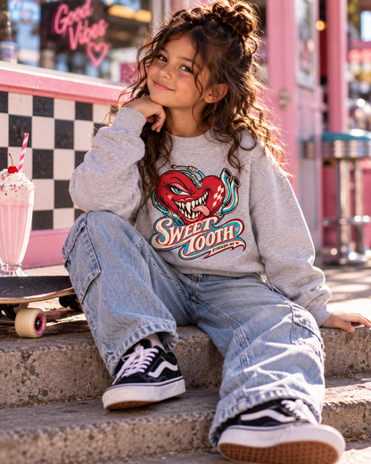 SWEET TOOTH | Youth Crewneck Sweatshirt — Sweet Tooth Diner Vibes