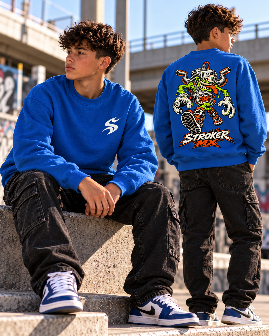 SKATE LINE | Youth Crewneck Sweatshirt — Urban Skate Park Sweatshirt Showcase