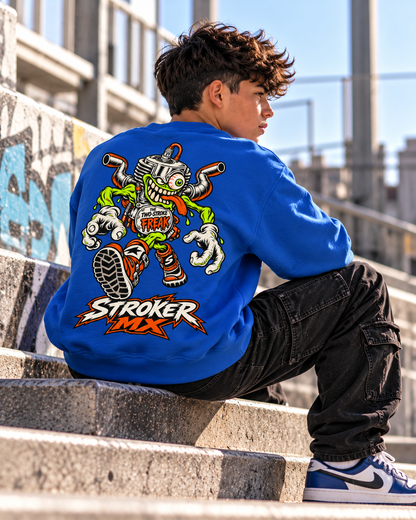 SKATE LINE | Youth Crewneck Sweatshirt — Urban Skater in a Stroker MX Sweatshirt