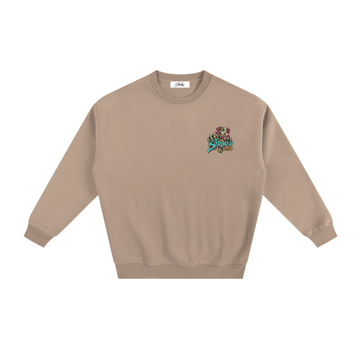 STROKER MX | Gray-Apricot Fleece Crewneck