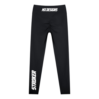 Product mockup showing Stroker MX High-Waisted Graphic Leggings – 3 Colors