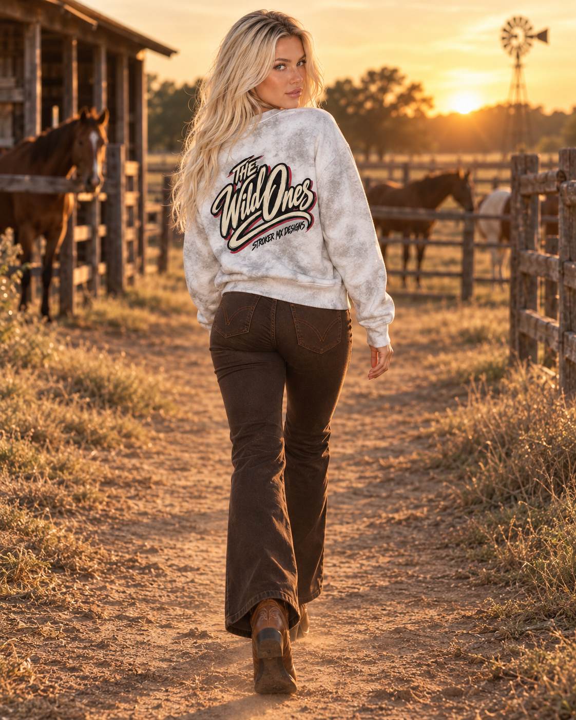 THE WILD ONES | Women's Dirty-Washed Boxy Crewneck