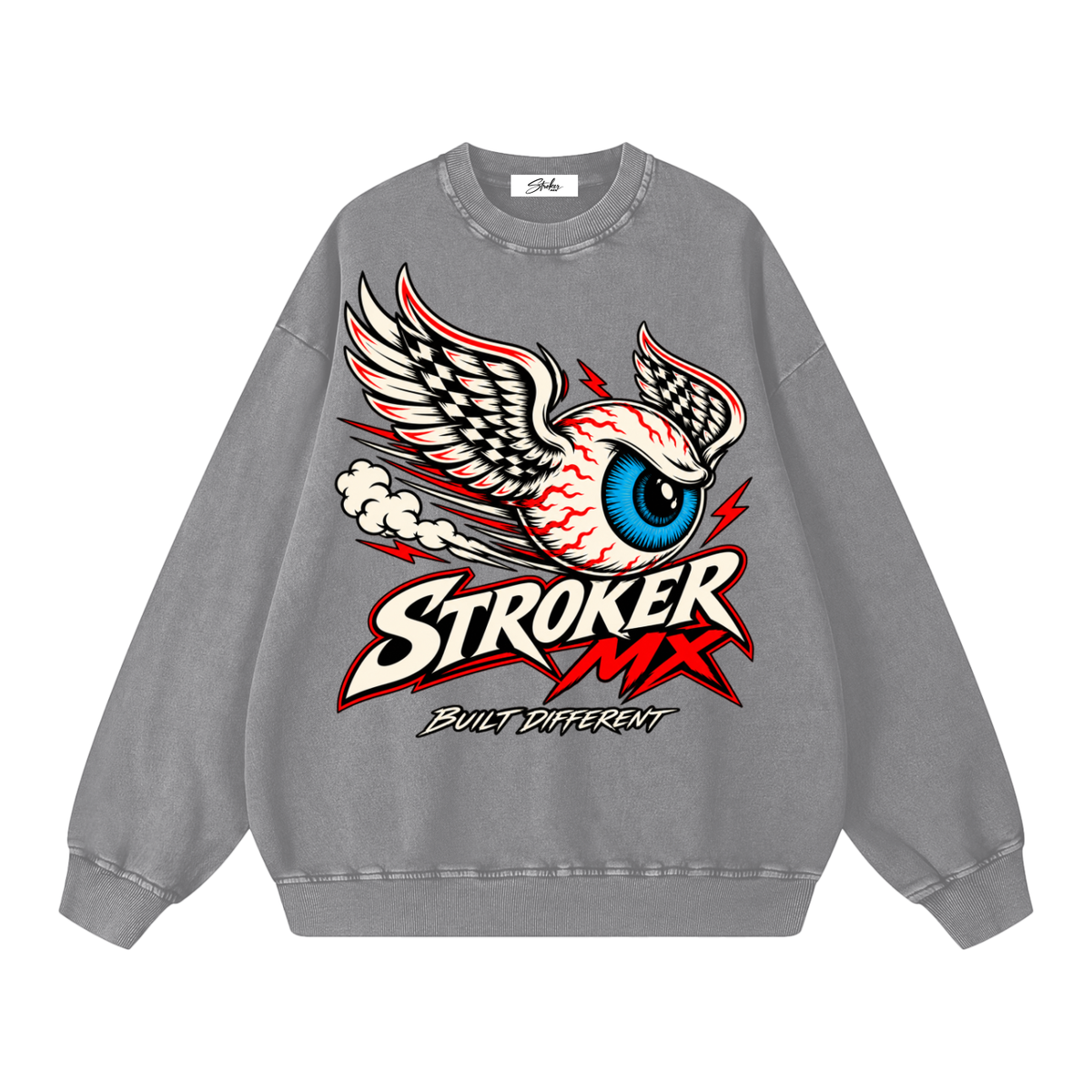 STROKER MX | Snow-Washed Crewneck - Light Tones