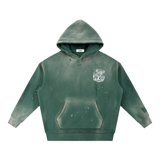 PIT RAT | Vintage Frayed Moto Hoodie