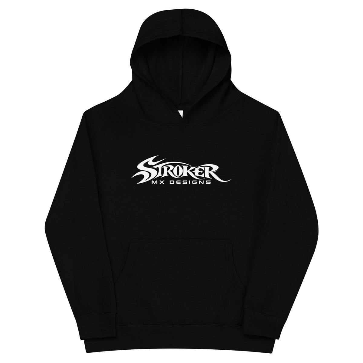 PIT CREW | Kids Fleece Hoodie — black front garment mockup
