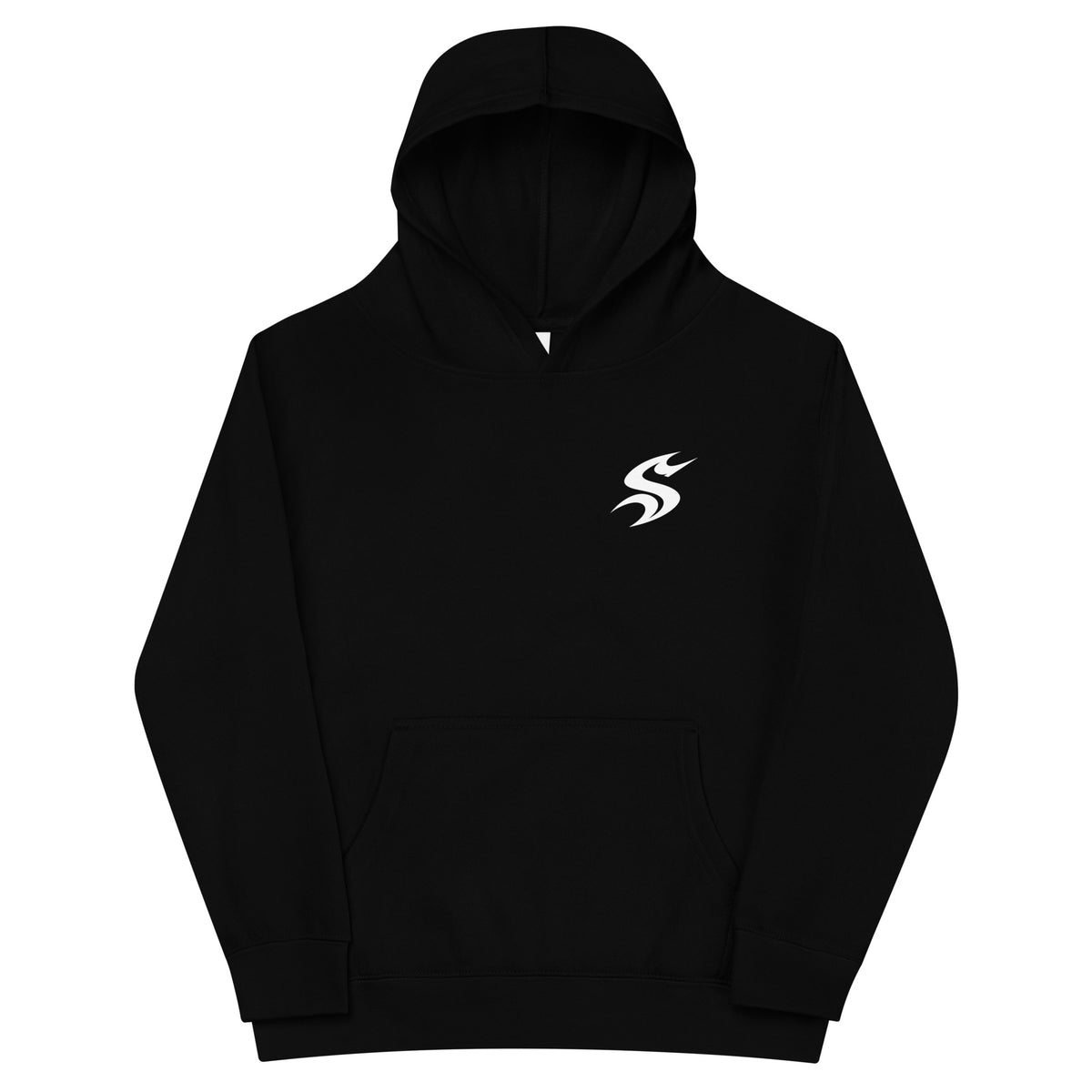 LITTLE RIPPER | Kids Fleece Hoodie — black front garment mockup