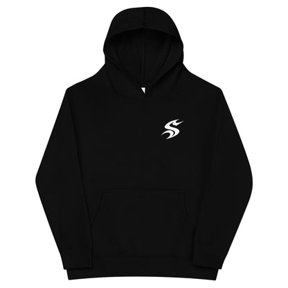 LITTLE RIPPER | Kids Fleece Hoodie — black front garment mockup
