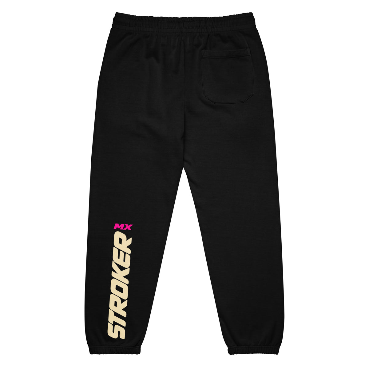 Back product mockup of Moto Club Graphic Urban Sweatpants by Stroker MX