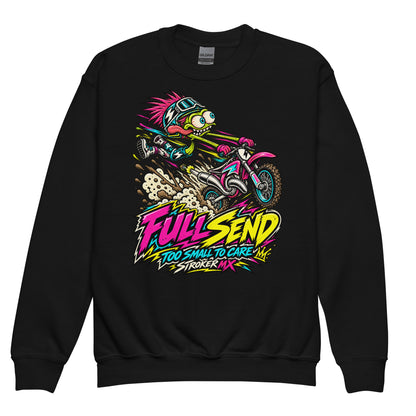 FULLSEND | Youth Crewneck Sweatshirt — black front garment mockup
