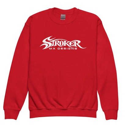 SKATEPARK CREW | Youth Crewneck Sweatshirt — red front garment mockup