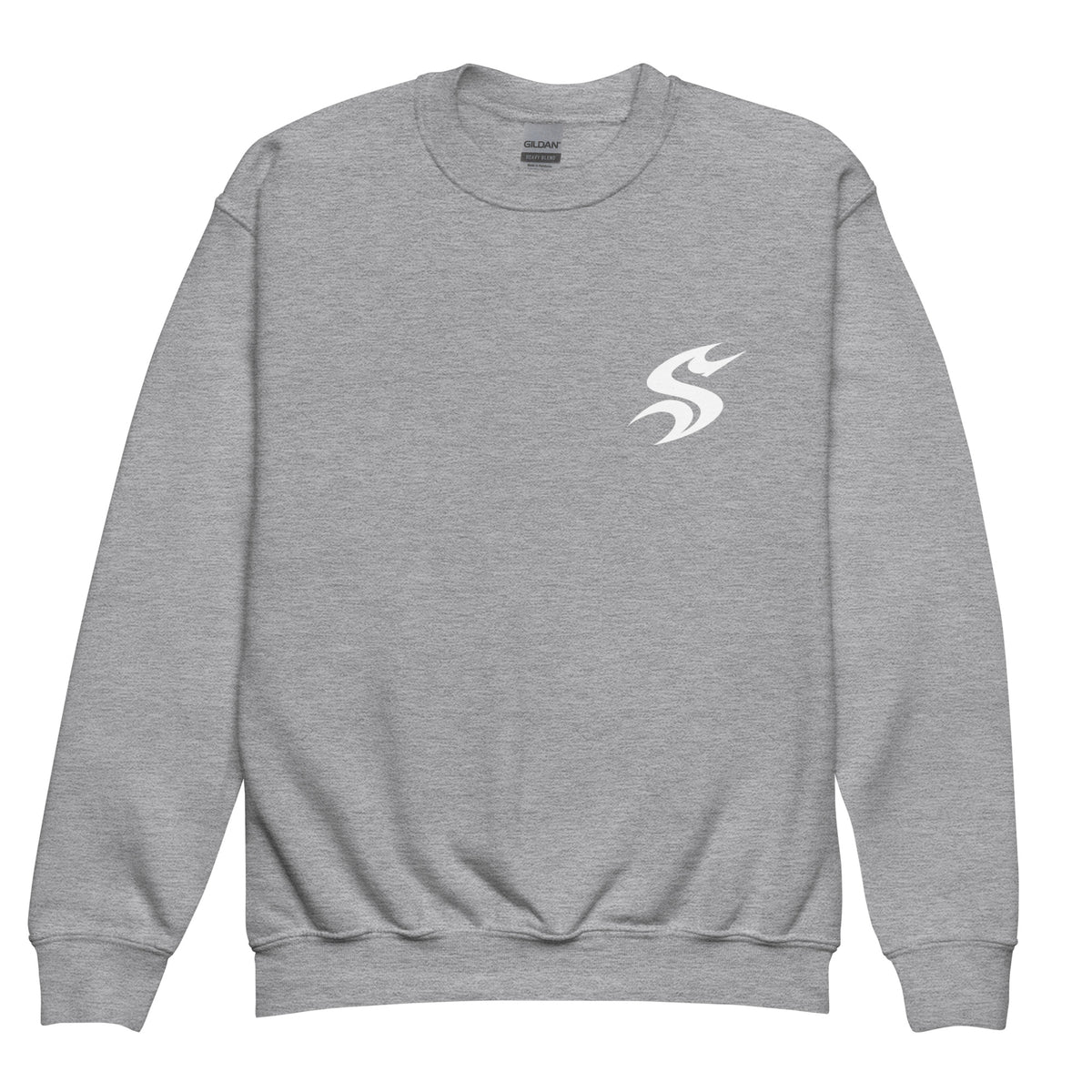 SKATE LINE | Youth Crewneck Sweatshirt — sport grey front garment mockup