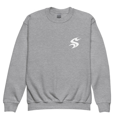 SKATE LINE | Youth Crewneck Sweatshirt — sport grey front garment mockup
